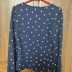 Navy Blue Polka Dot Top By ONLY - Check It Out