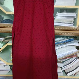 Red Pure Cotton Kurta