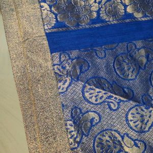 Blue Colour Fancy Pattu Sarees