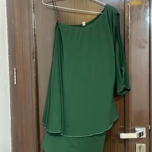 Green One Shoulder Dress