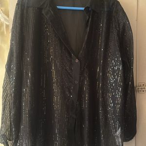 Sequined Black Shirt