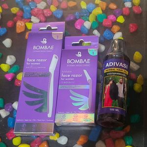 Combo Of 2 Face Razor Women With Free Adivasi Oil