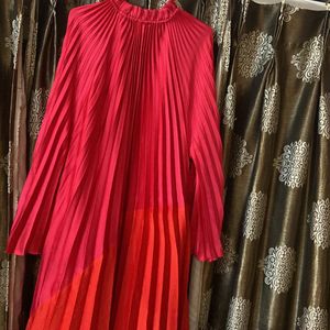 pleated maxi dress