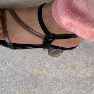 Black transparent heels for women