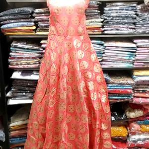 Fancy Banarasi Silk Frock L Size