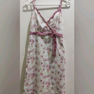 Cute Floral Print Pink Dress