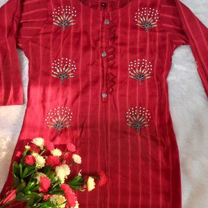 Maroon Kurta