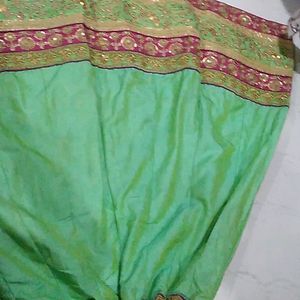 Pitch Blouse With Dupatta And The Stitch Lehenga