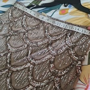 SEQUINS SKIRT - CHAMPAGNE COLOUR MINI