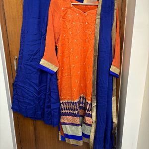 3pc Suit Palazzo (Orange & Blue)