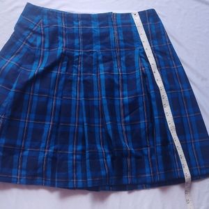 Blue Mini Check Skirt