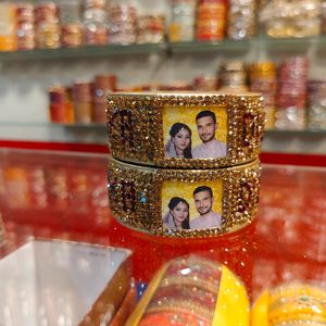 Famous Lahthi customize Name And Photo Lac Bangles