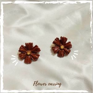 Brown Flower Earring