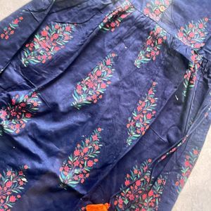 Blue A line long kurti