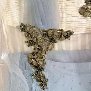 Heavy Wedding Gown With Jardosi And Stone Mix Work