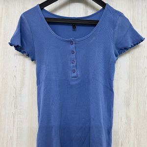 RIO Blue Round Neck Top