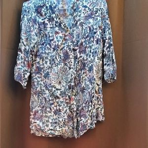 Light Blue Floral Pattern Shirt