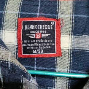 Men Blue Checked Shirt