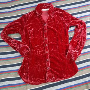 Mehroon Velvet Shirt