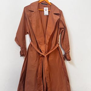 Korean Light Weight Long Peach Coat