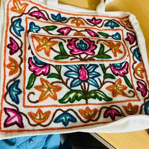 Jute Embroidery Kashmiri Bag