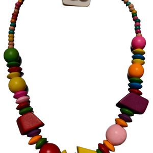 Multi Colour Wooden Beads Jewellery Set