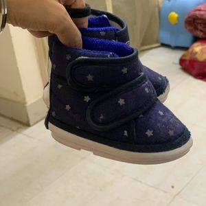 Blue Shoes For Baby Boy With Double Strap