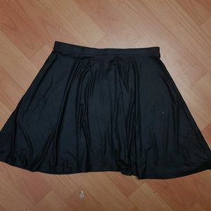 Black Flared Mini Skirt