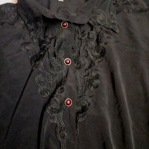 Black Cutting Work Embroidery Shirt