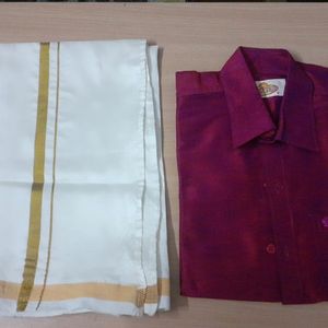 Dhoti Shirt Set For Boys