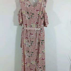 Pink Printed Casual Dress (Women)