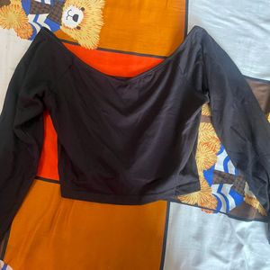 Crop Black Top Style As Blouse