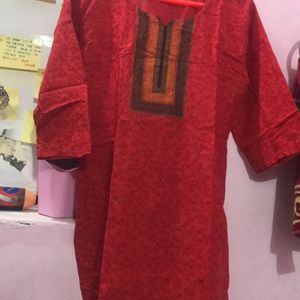 Red Cotton Kurti