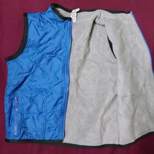 Unisex Blue Polyester Jacket