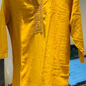 XL | Cotton kurti | Mustard Yellow