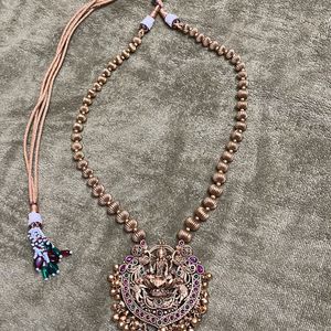 High Quality Temple Jewellery Set With Goddess Lax