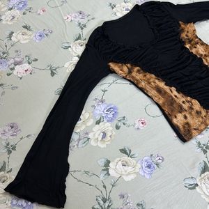 Black Leopard Top