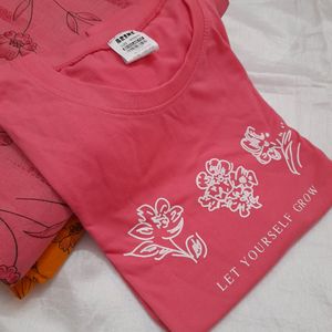 Pinkish Peach Tshirt For Girl/women