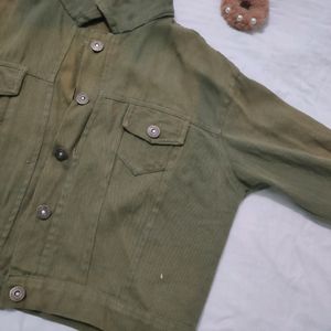 Olive Green Denim Jacket