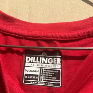 Dillinger Women Red Print Longline Tshirt