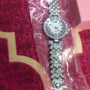 Party Wear Watch With Chain Set And Ring