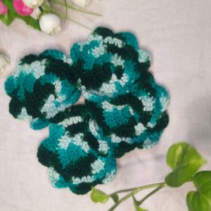 Shaded Green 💚 Crochet Coaster