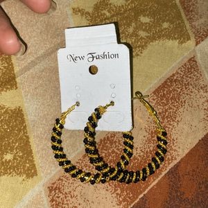 Black And Golden Earings