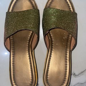 golden green heels