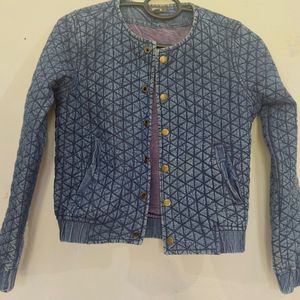 Stylish Quilted Denim Jacket