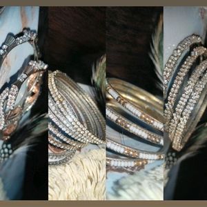 Metal And Glass Bangles