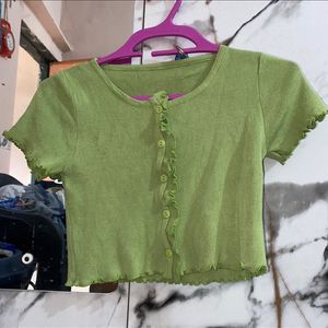 Green Crop Top