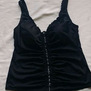 Black Padded Sleeveless Top