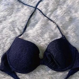 Branded Knotted And Padded Schiffli Bikini