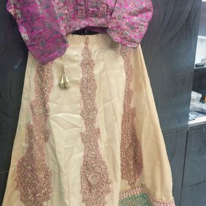 Purple And Golden Lehenga Choli